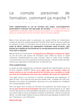 Le compte personnel de formation, comment ça marche