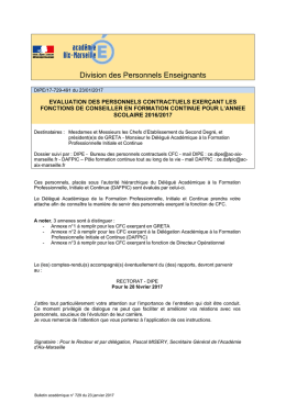 Division des Personnels Enseignants