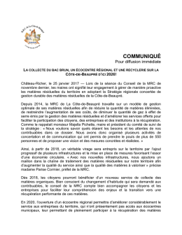 communiqué - MRC de La Côte-de