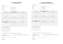 COUPON PRE-INSCRIPTIONS A CONSERVER Fait à