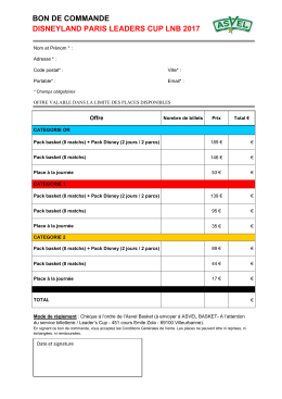 bon de commande disneyland paris leaders cup lnb 2017