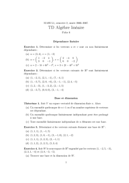 TD Algèbre linéaire