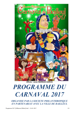 programme du carnaval 2016