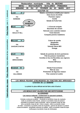 RESTAURANTS SCOLAIRES PRIMAIRES