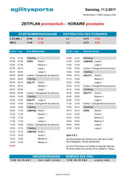HORAIRE provisoire