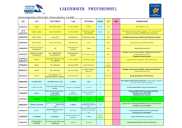 Le calendrier pour les courses FFC