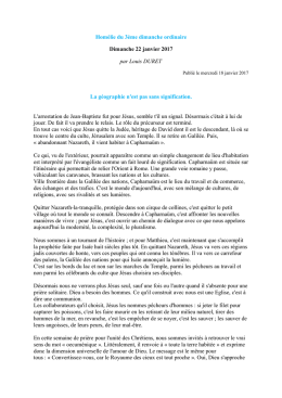 Troisième dimanche ordinaire - Paroisse Saint