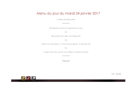 Menu du jour du mardi 24 janvier 2017