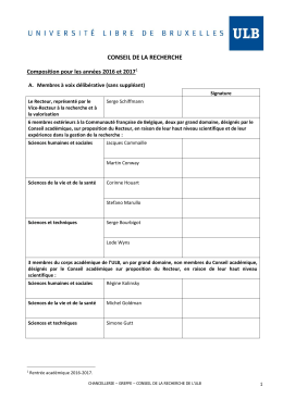 conseil d`administration de l`universite libre de bruxelles