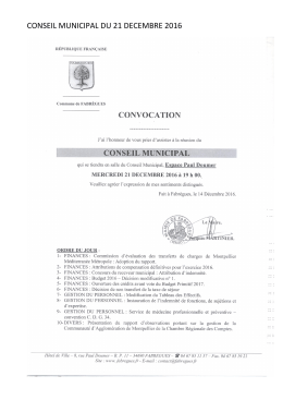 CONSEIL MUNICIPAL DU 21 DECEMBRE 2016