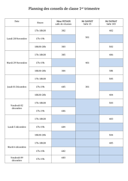 planning conseil de classe 1er trimestre 2016-2017