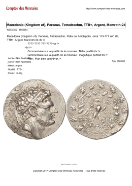 Macedonia (Kingdom of), Perseus, Tetradrachm, TTB+, Argent