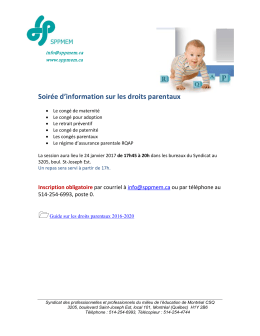 Soirée d`information sur les droits parentaux 24 janvier