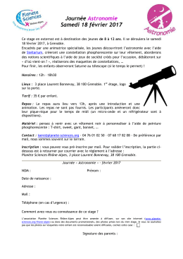 Fiche d`inscription journée astronomie - ECHOSCIENCES