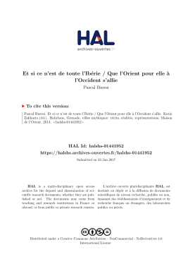 Et si ce n`est de toute l`Ib&eacute;rie / Que l`Orient pour elle &agrave; l - Hal-SHS
