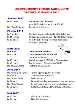Evénements - Unité Pastorale Emmaüs