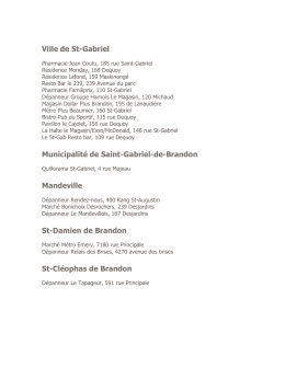 Ville de St-Gabriel Municipalité de Saint-Gabriel-de - CTB-TV
