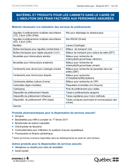 Mat&eacute;riel et produits pour les cabinets dans le cadre de l`abolition