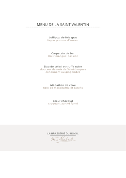 menu de la saint valentin