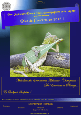 Aux Concerts, à Cheseaux. Près de chez vous et entre amis. Vous