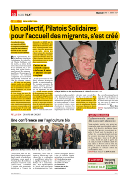 Un collectif, Pilatois Solidaires pour l`accueil des migrants, s`est créé