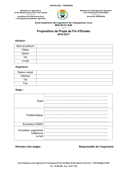 Proposition de Projet de Fin d`Etudes