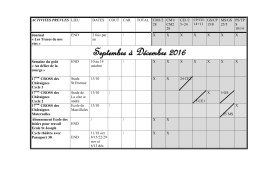 ACTIVITES PREVUES - &eacute;cole Notre Dame de Saint Sim&eacute;on de