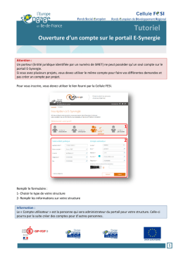 Tutoriel Ouverture d`un compte sur le portail E