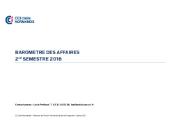 BAROMETRE DES AFFAIRES 2nd SEMESTRE 2016