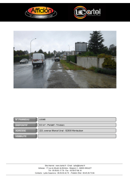 N° PANNEAU DISPOSITIF ADRESSE VISIBILITE L534E 8.0 m²