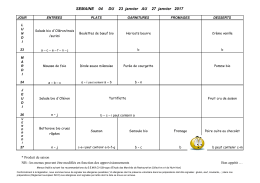 Menu de cantine du 23 au 27 janvier 2017 - Saint