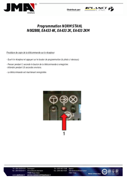 Programmation NORMSTAHL N002800, EA433 4K