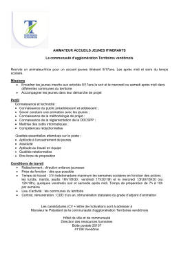 ANIMATEUR ACCUEILS JEUNES ITINERANTS La communauté d