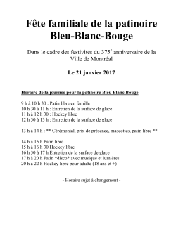 F&ecirc;te familiale de la patinoire Bleu-Blanc-Bouge