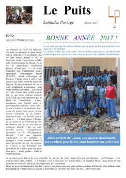 Le bulletin de Latitudes Partage janvier 2017