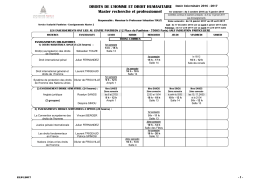 DROITS DE L`HOMME ET DROIT HUMANITAIRE Master recherche