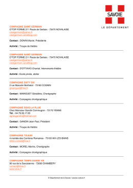 Liste en pdf - Culture en Savoie