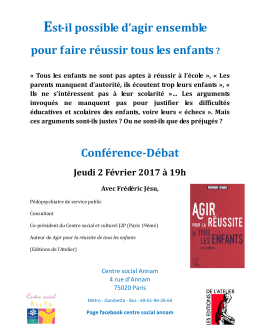 Est-il possible d`agir ensemble pour faire r&eacute;ussir tous les enfants