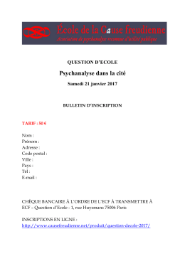 Psychanalyse dans la cité - Ecole de la cause freudienne