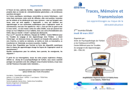 Traces, Mémoire et Transmission