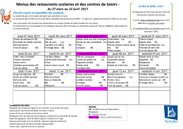 Semaines du 27 mars au 14 avril