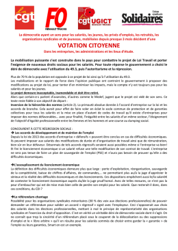 Tract Votation contre la loi Travail