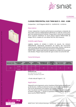 Cloison PREGYMETAL S120 TWIN BA25 S - EI60 - 61dB