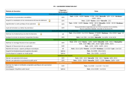 FPI &ndash; CALENDRIER FORMATION 2017 Modules de