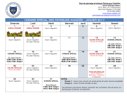 HORAIRE SPÉCIAL DES PATINEURS AVANCÉS