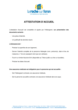 Attestation d`accueil - Notice - Mairie La Roche-sur