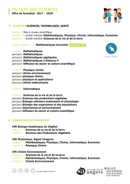 licence - Universit&eacute; d`Angers