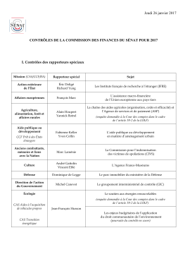 Jeudi 26 janvier 2017 CONTRÔLES DE LA COMMISSION