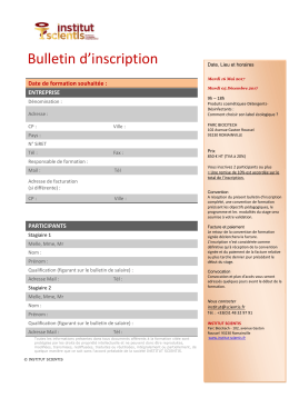 Bulletin d`inscription