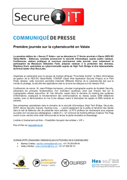 Première journée sur la cybersécurité en Valais - HES